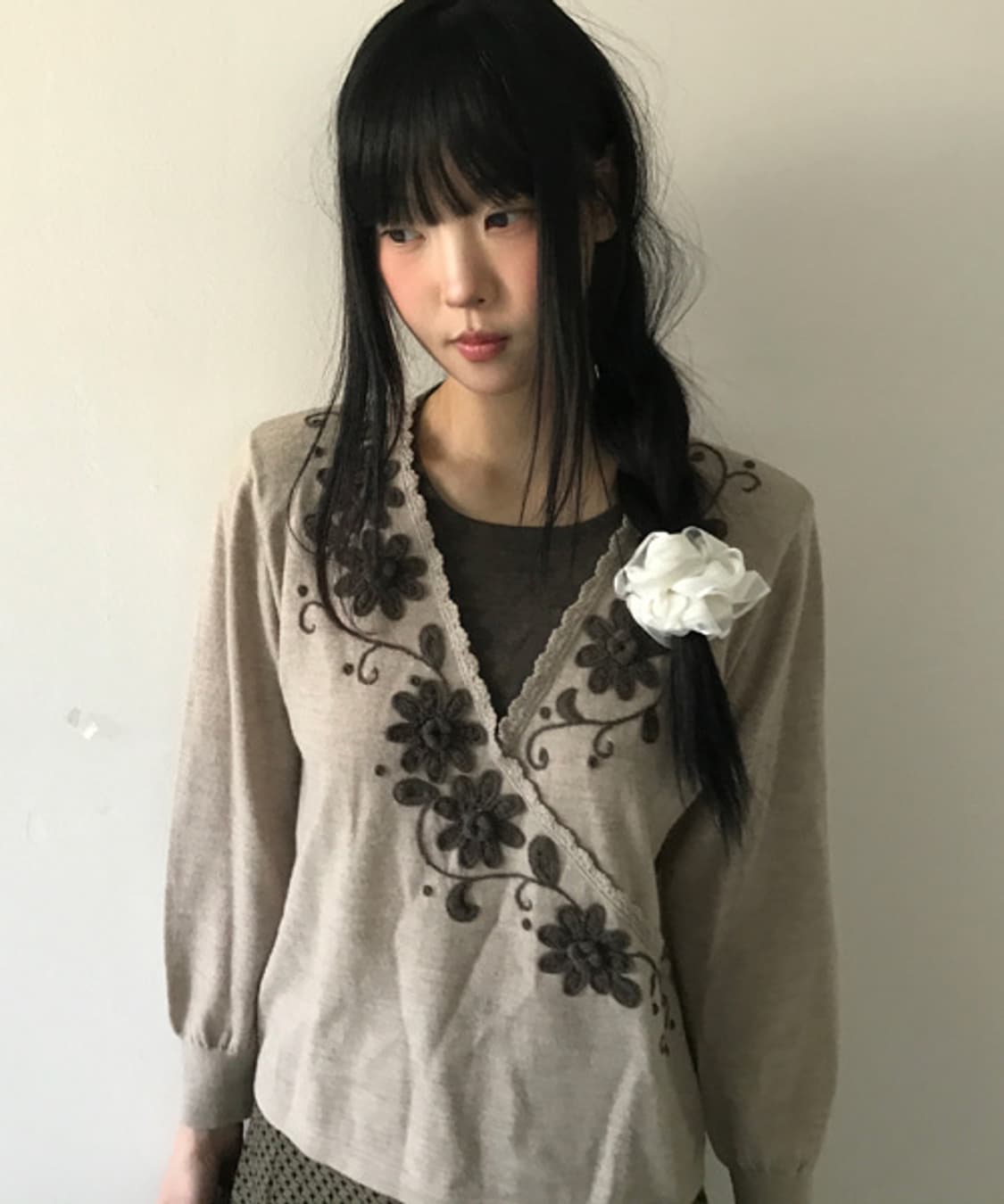 Lace v wrap 2way top cardigan 상품이미지1