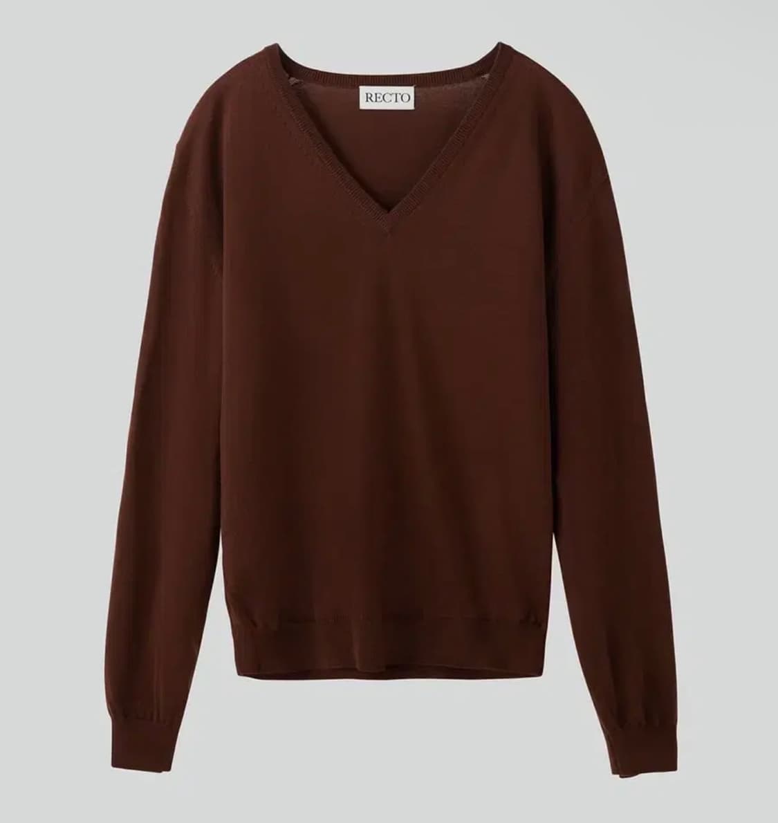 [M]렉토 24FW 클래식 V 브이넥 니트 스웨터 브라운 상품이미지1