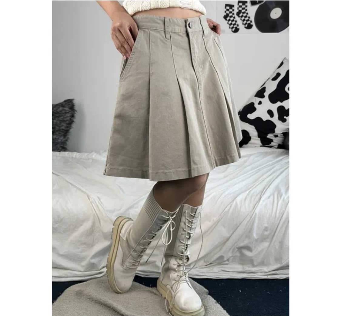 키미스 OOTJ 플리츠 스커트 베이지 새상품 상품이미지3