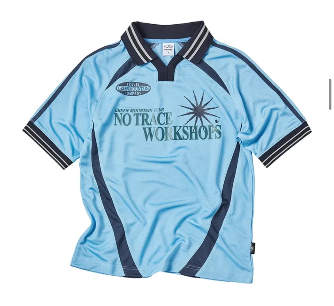 트래블 져지 커브드 라인 반팔티 라이트 블루 M  카라 티셔츠 상품이미지1