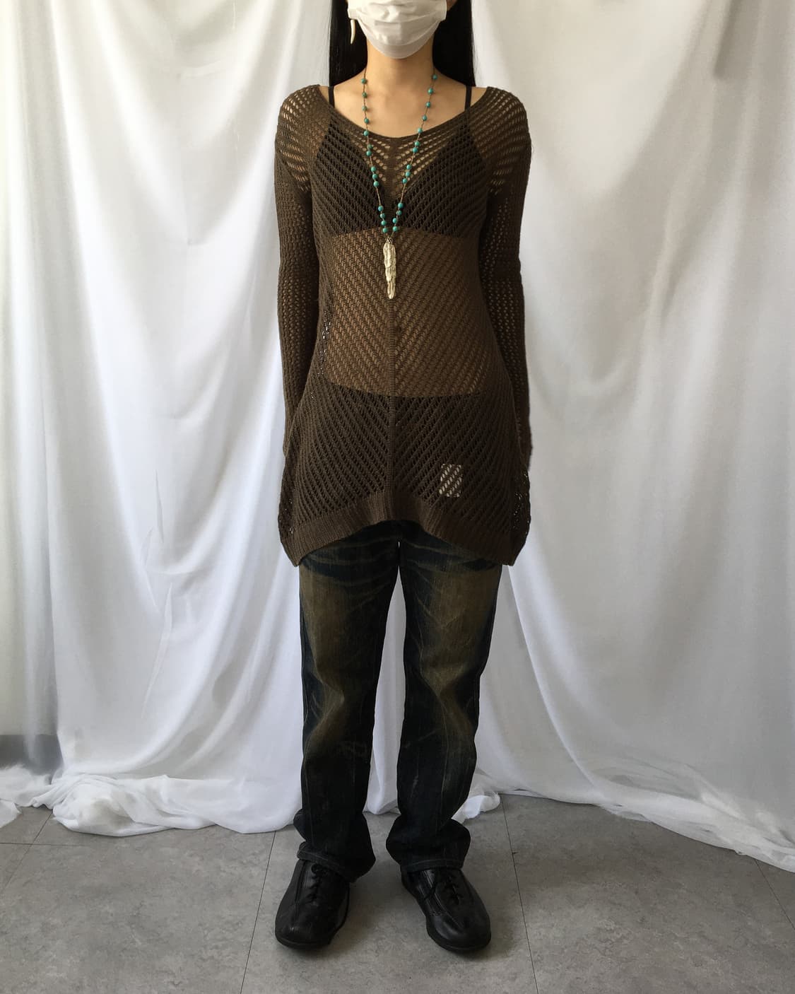 Khaki Punching knit 상품이미지5