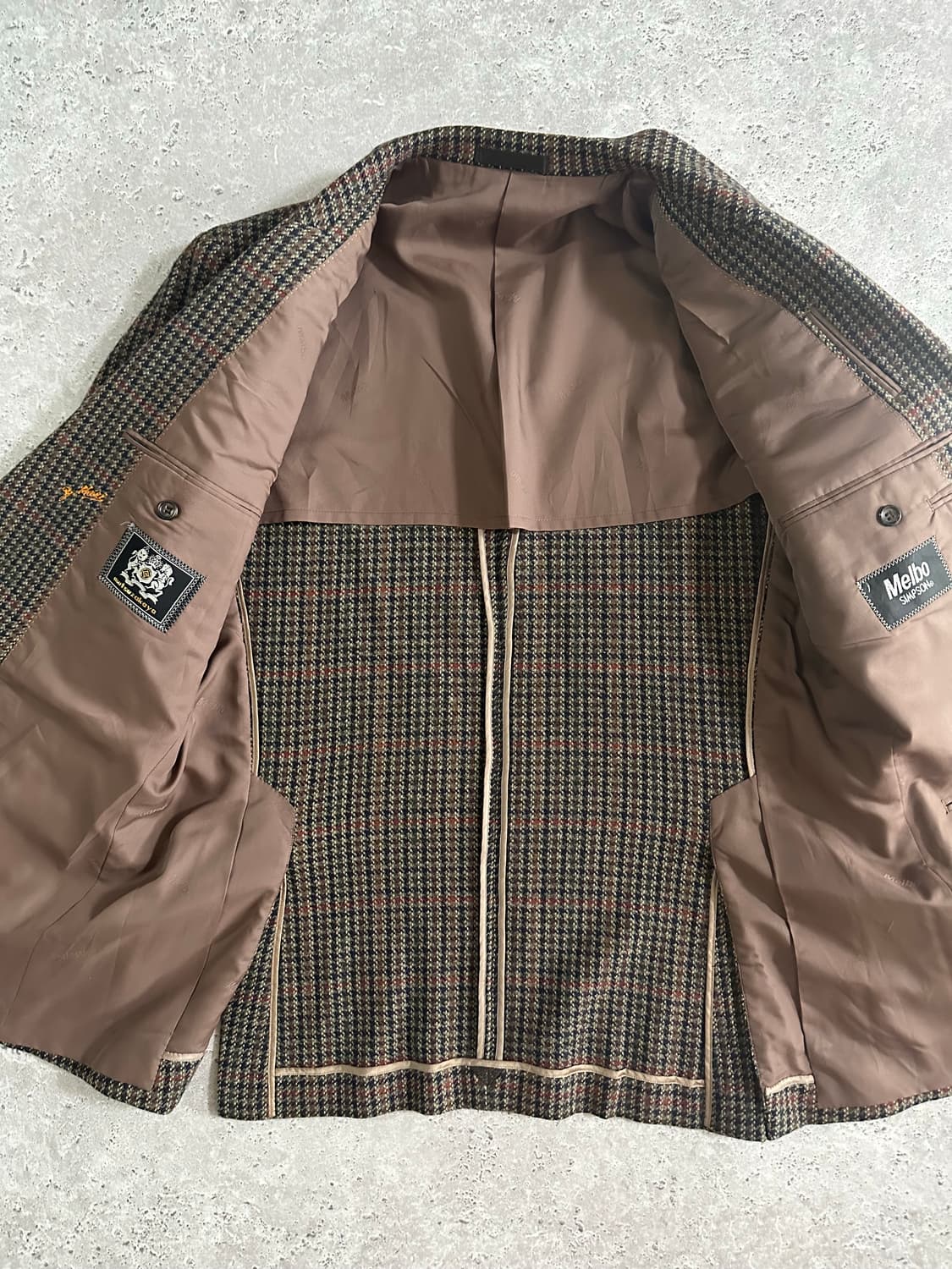 마츠자카야 New Wool 100% Multi Check Blazer 상품이미지4