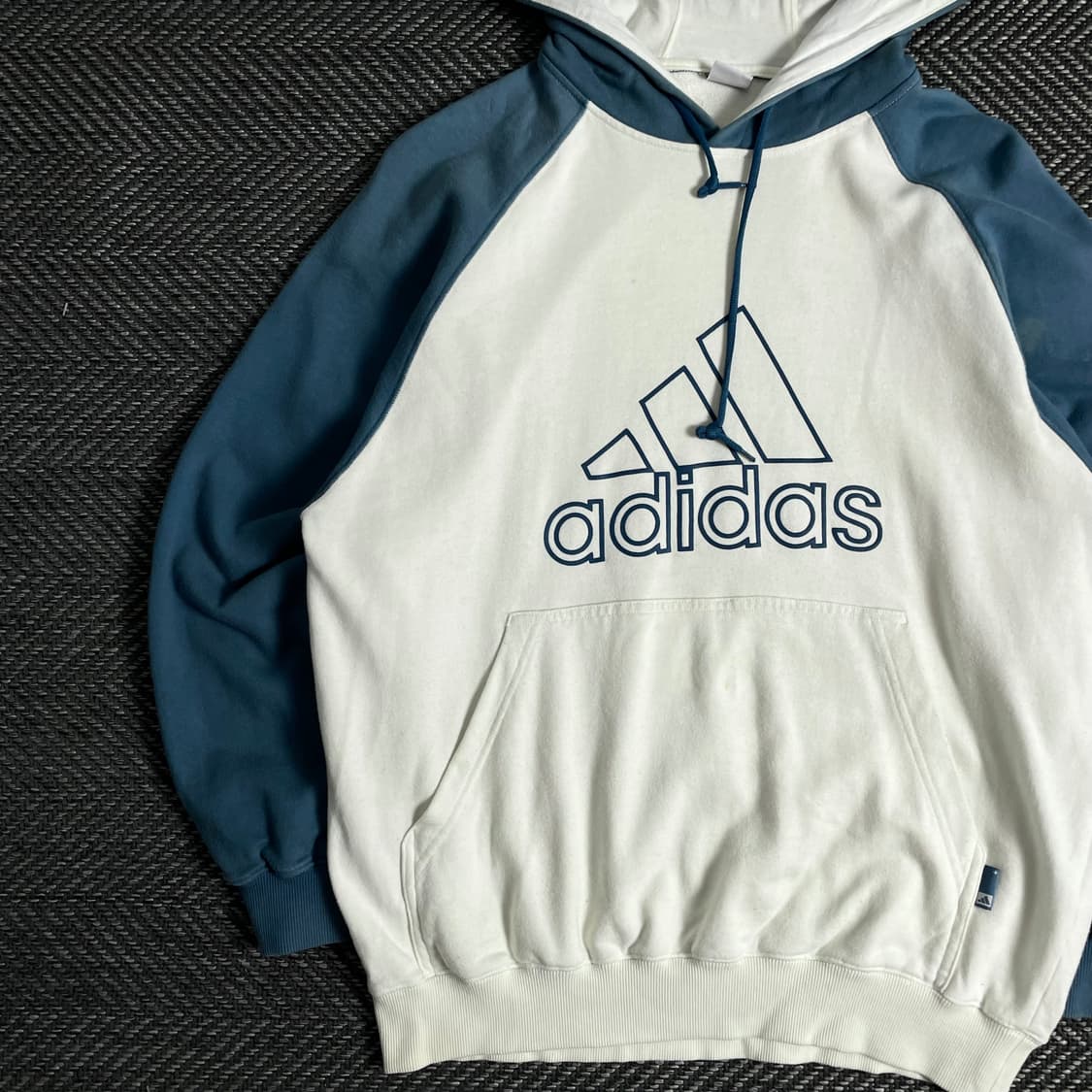 00s 아디다스 빅로고 올드스쿨 배색 후드 티셔츠y 3174 상품이미지4
