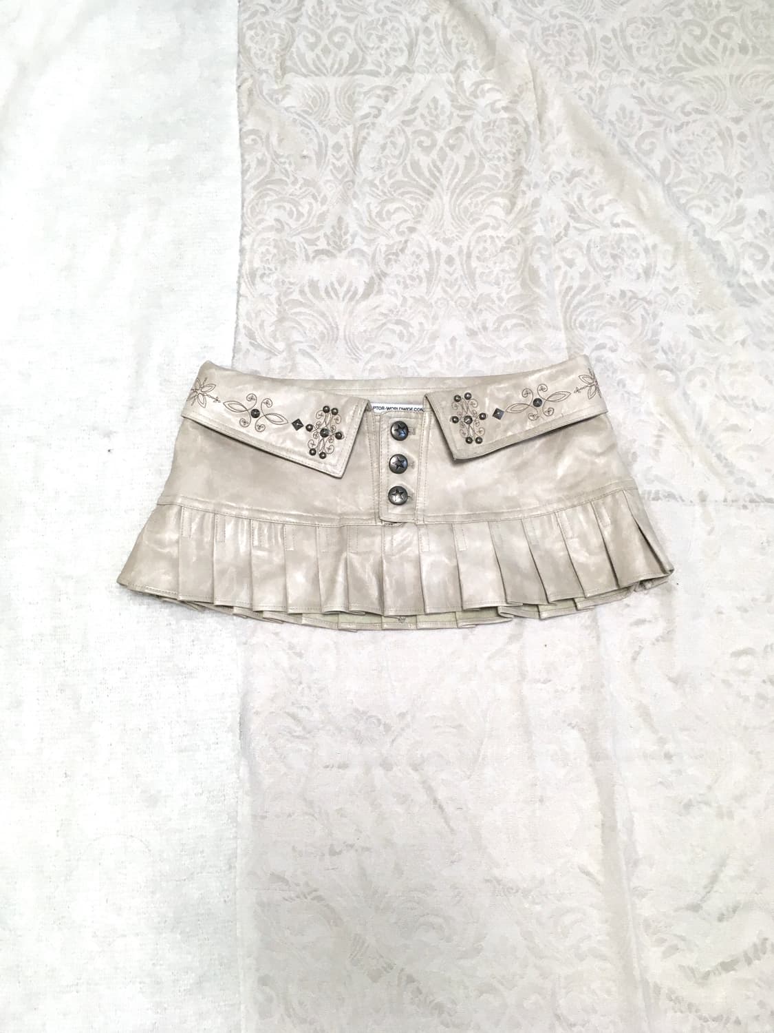 SCULPTOR 스컬프터 레더 미니스커트 아이보리 xs (빈티지 유일매물 상품이미지1