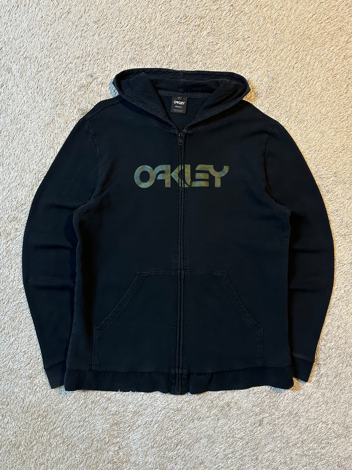 희귀) 오클리 OAKLEY 밀리터리 스펠로고 후드집업 블랙 상품이미지1