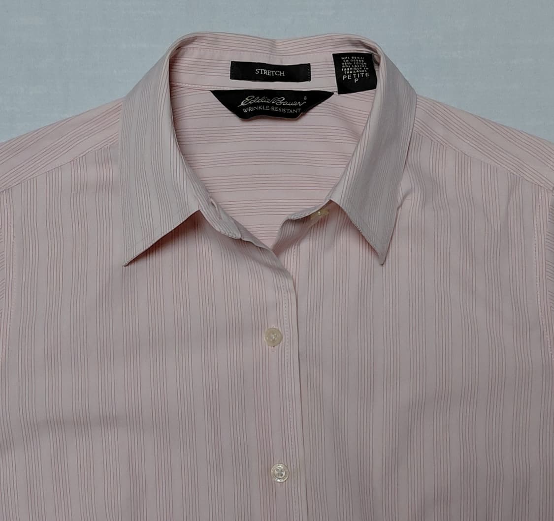[Petite S] 에디바우어 핑크 스트라이프 링클프리 셔츠 상품이미지2