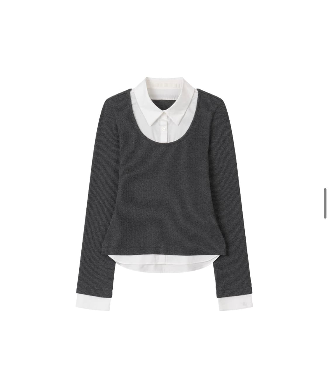 (S) 드로우핏 우먼 포엠 레이어드 카라 셔츠 탑 [CHARCOAL] 상품이미지8