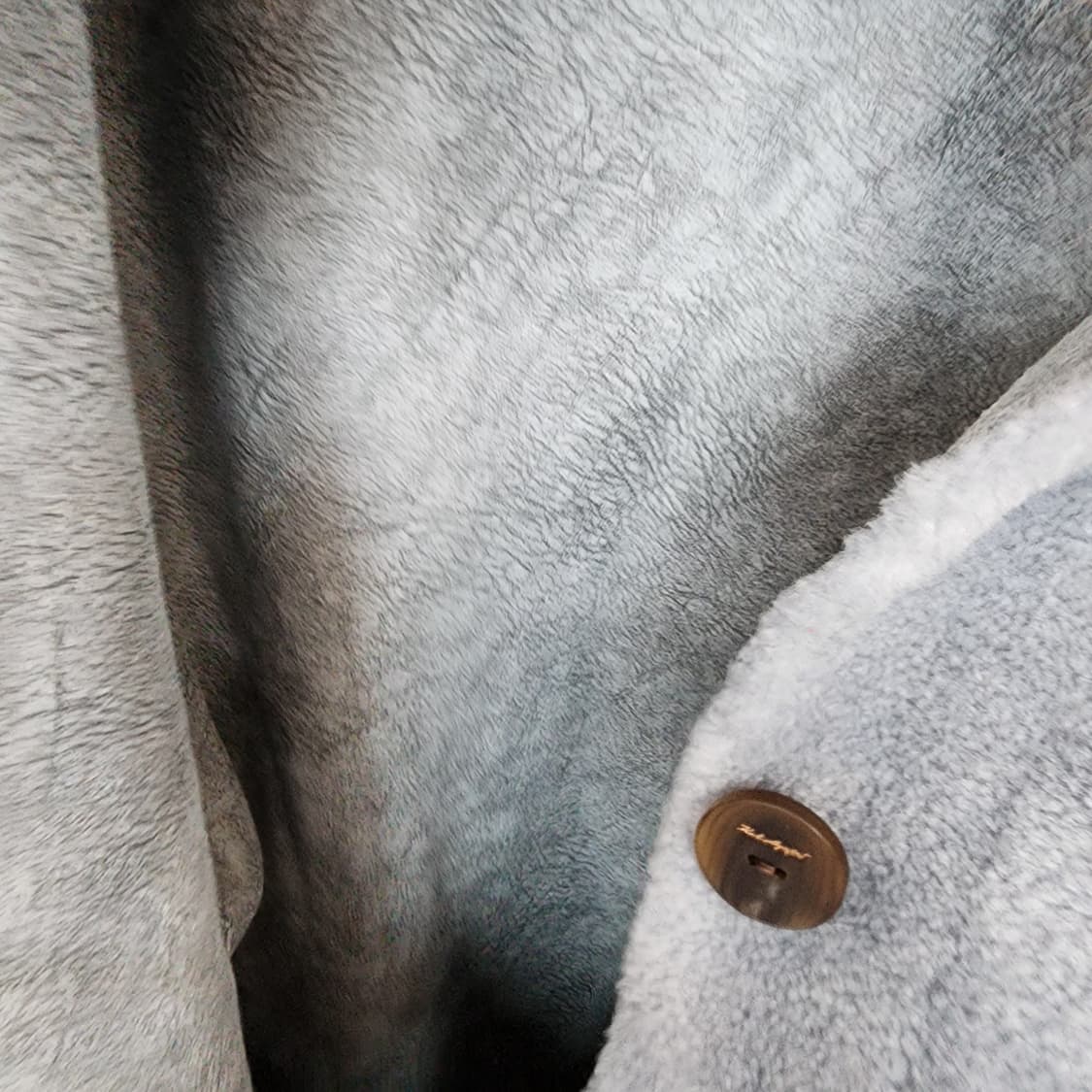 칼 라거펠트 퍼 칼라 롱 코트 블루 상품이미지6