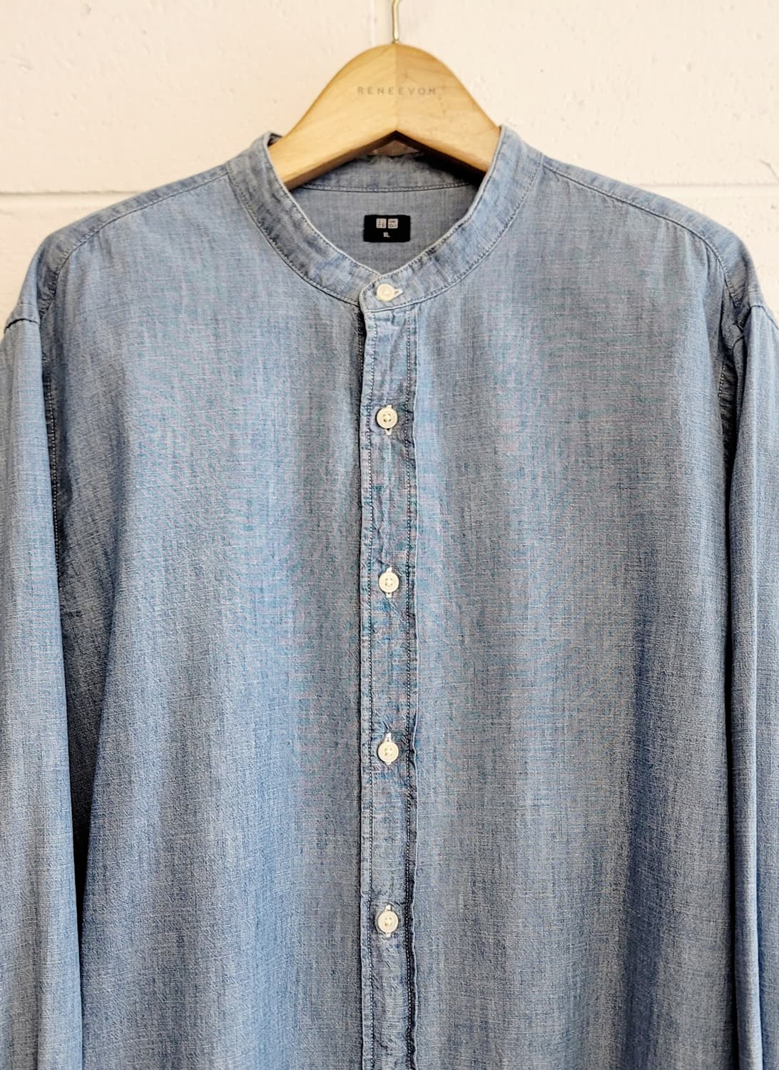 유니클로 데님(면) 헨리넥(차이나카라)셔츠판매 상품이미지3