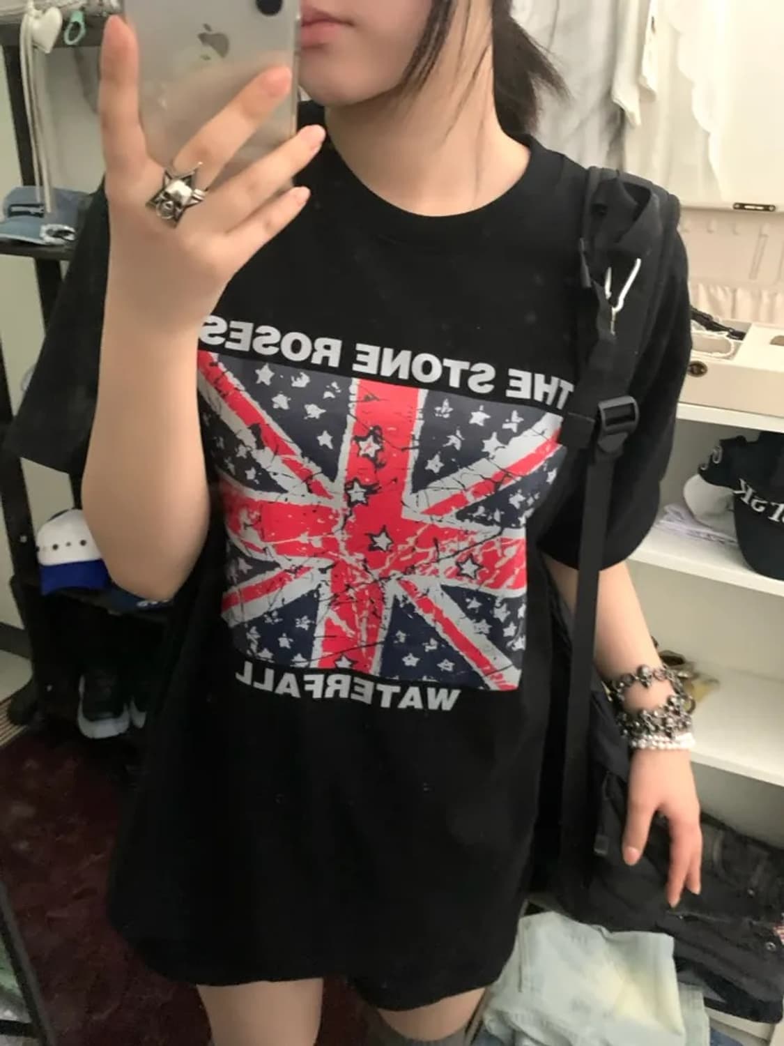 U.K oasis st damaged t-shirts (블랙/화이트) 상품이미지8