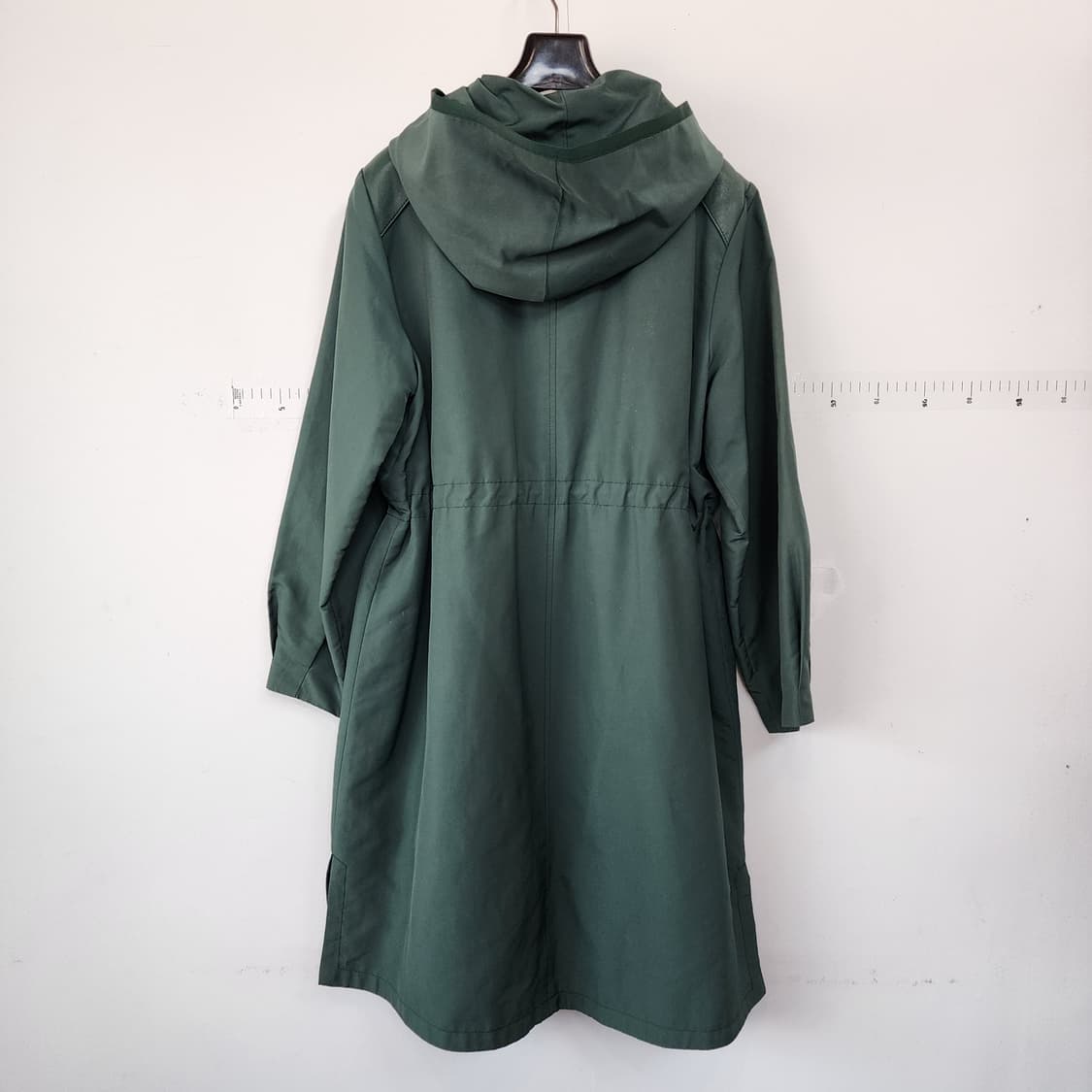 요하넥스 후드 롱 코트 그린 상품이미지3