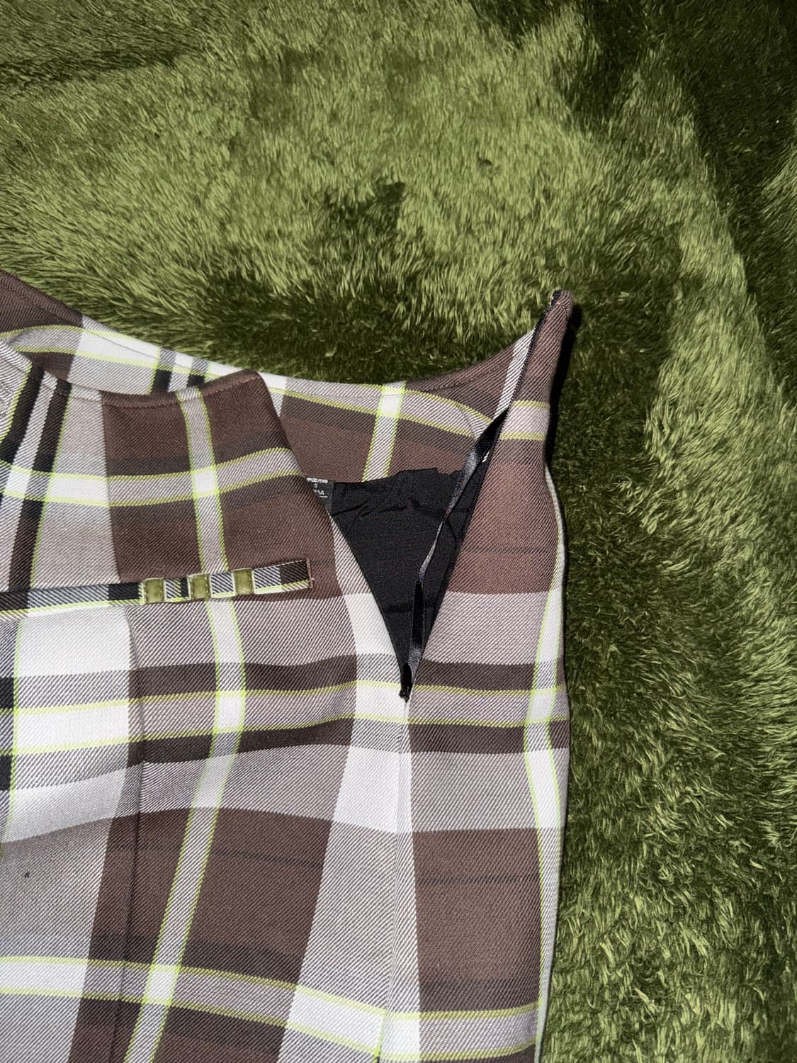 [M] 아디다스 X IVY PARK 플레이드 스커트 브라운 상품이미지4