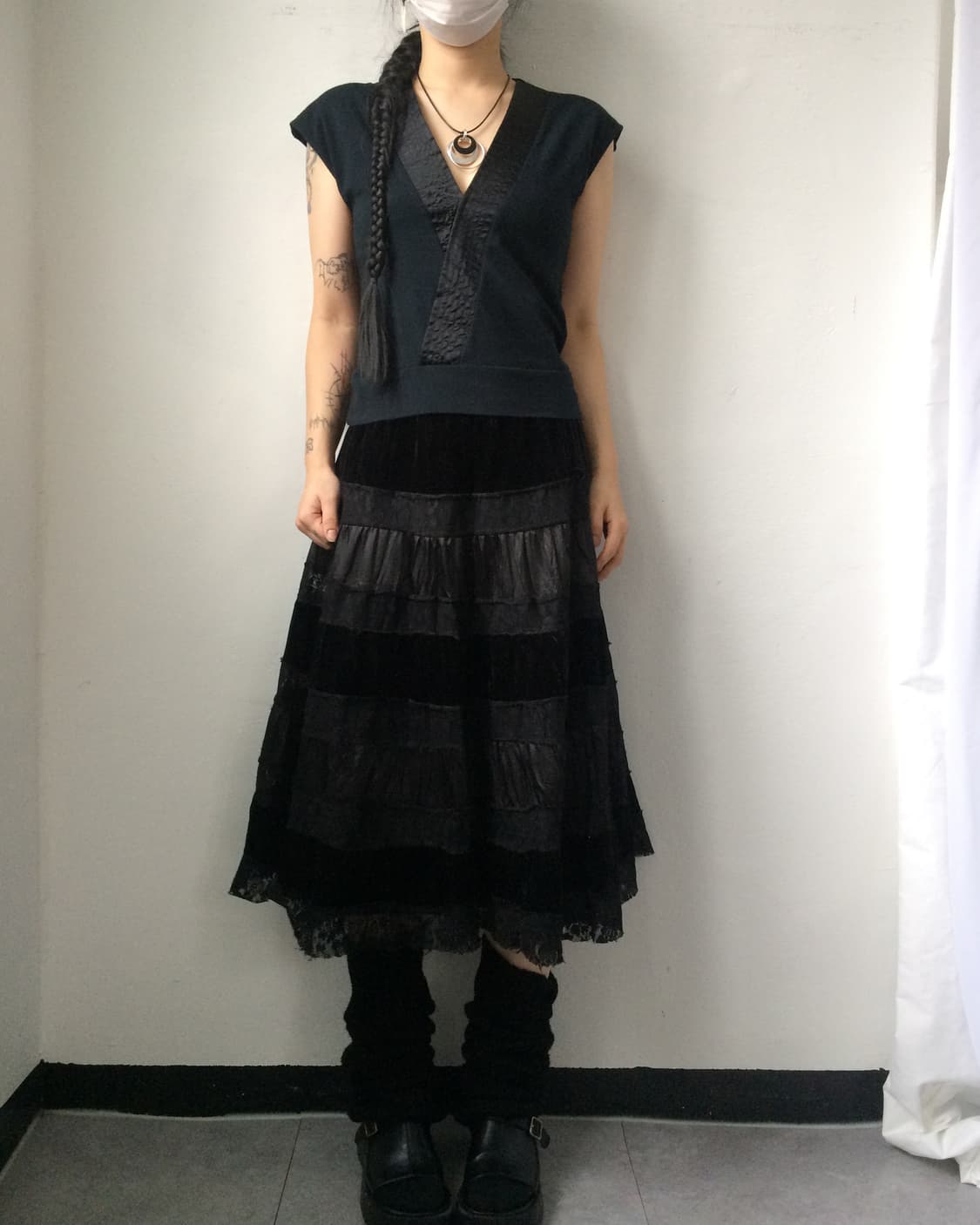 Back oriental needle work point top 상품이미지5