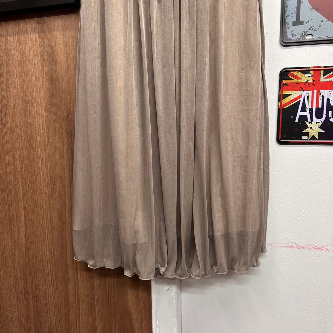 Beige Khaki Shirring long Dress 상품이미지7