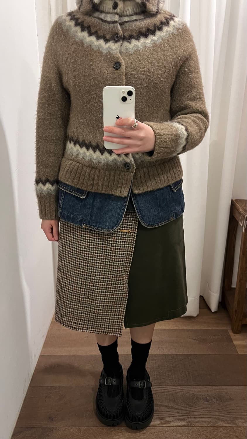 Hound Tooth Check Docking Skirt 상품이미지4