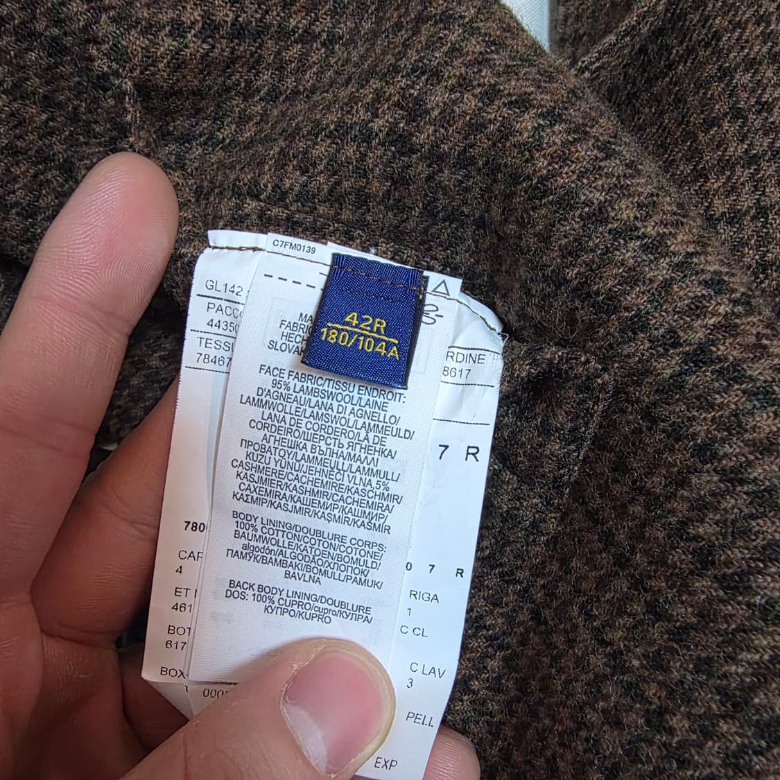 폴로 하운드투스 체크 울캐시미어 베스트 브라운 42R 상품이미지3