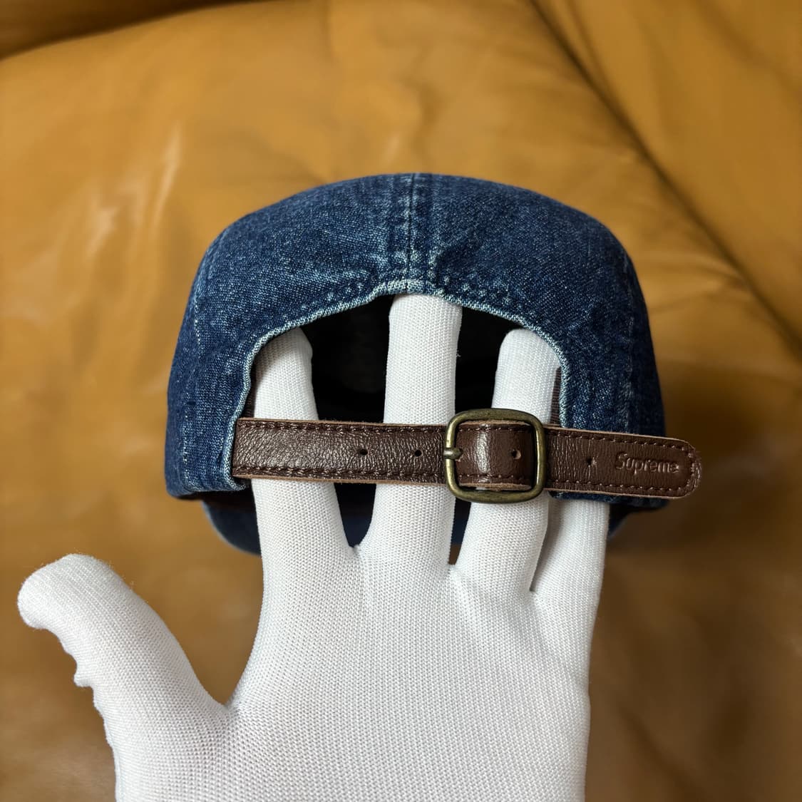 슈프림 캠프캡 모자 박스로고 워시드 데님 상품이미지7