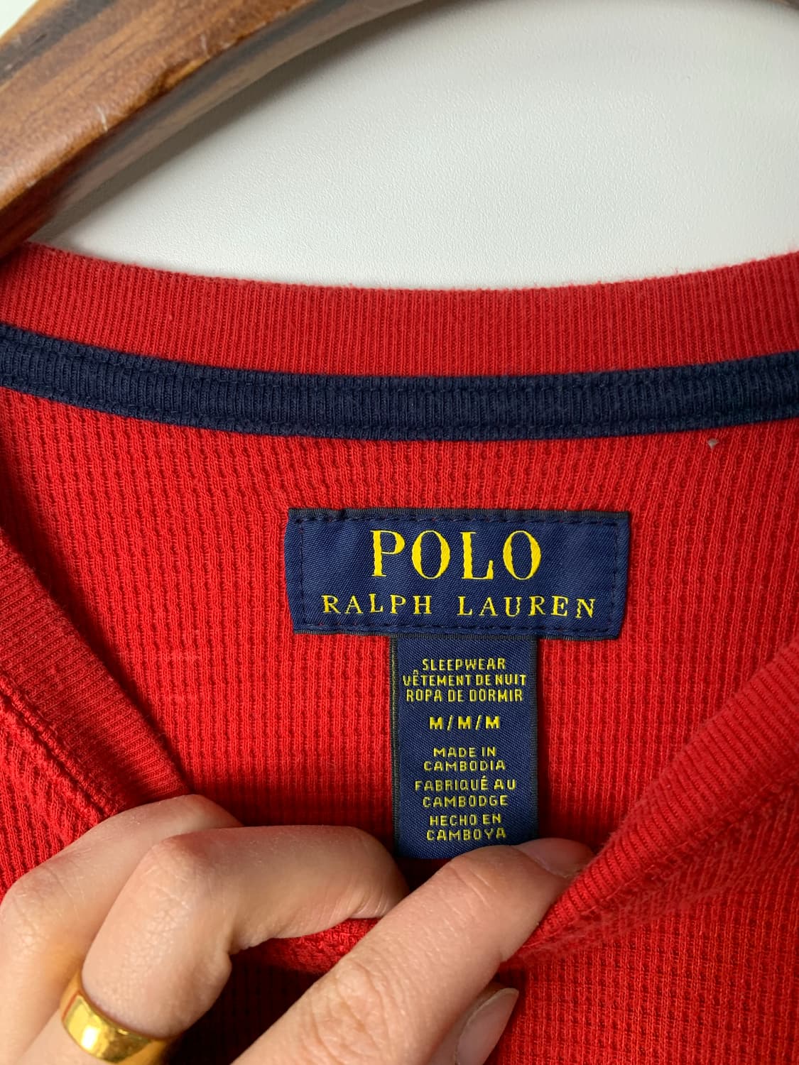 폴로 랄프로렌 자수로고 레드 와플 니트  상품이미지6