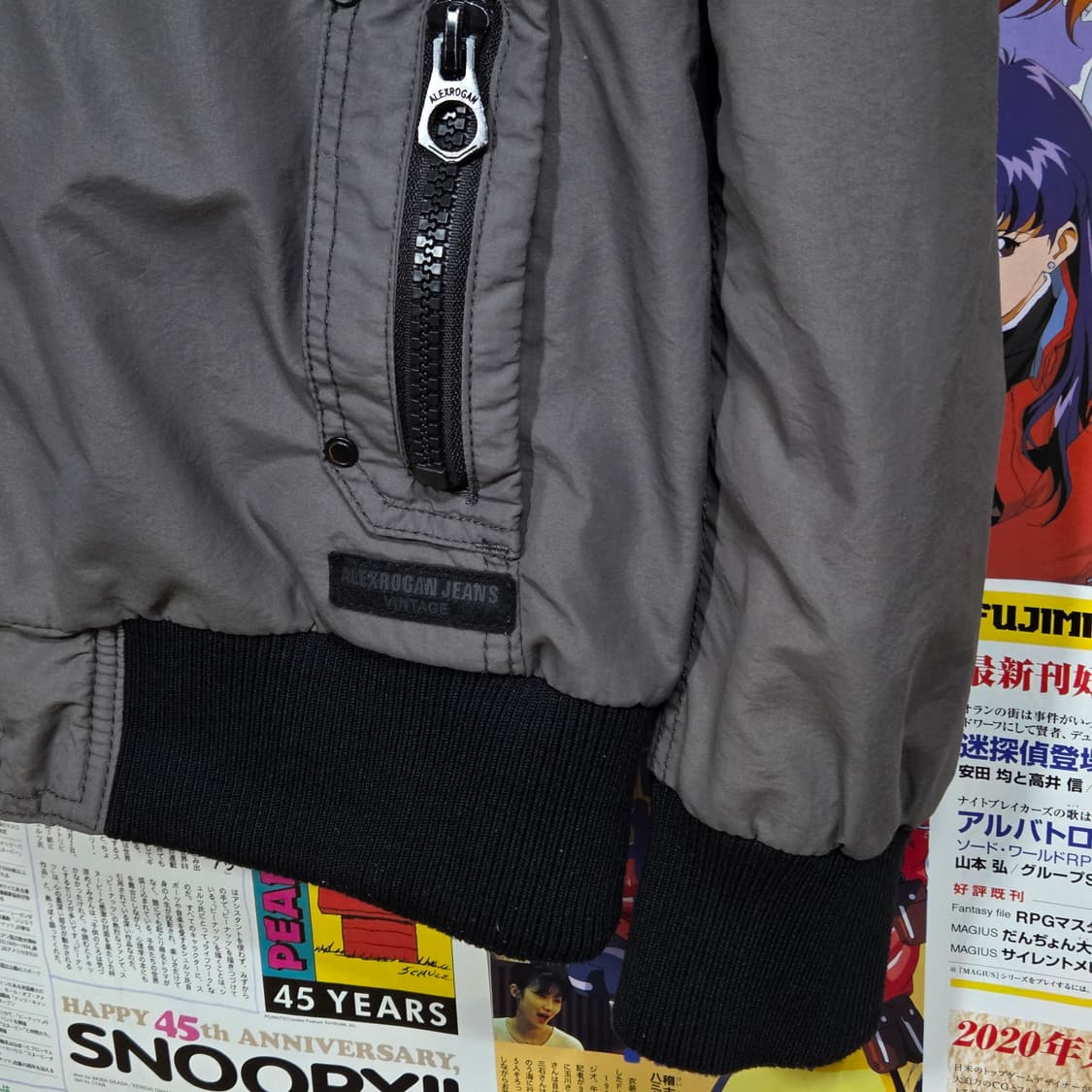 JPN 투지퍼 레이어드 락시크 그레이 바람막이 자켓 상품이미지5