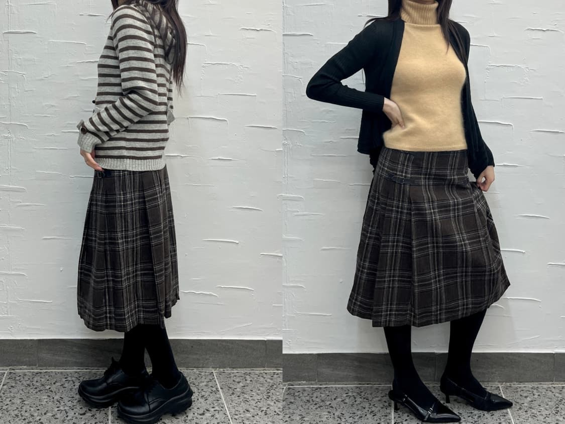 belt buttons midi skirt 상품이미지2