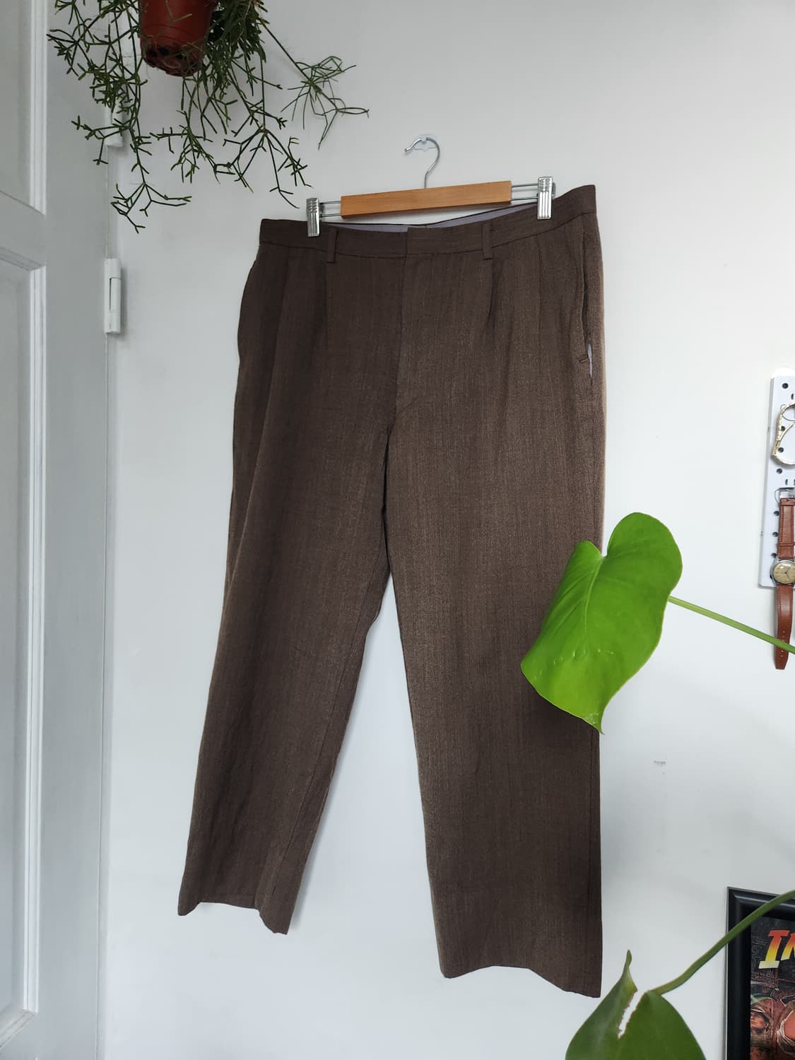 00s 일본 테일러 수트 울 헤링본 팬츠 상품이미지1