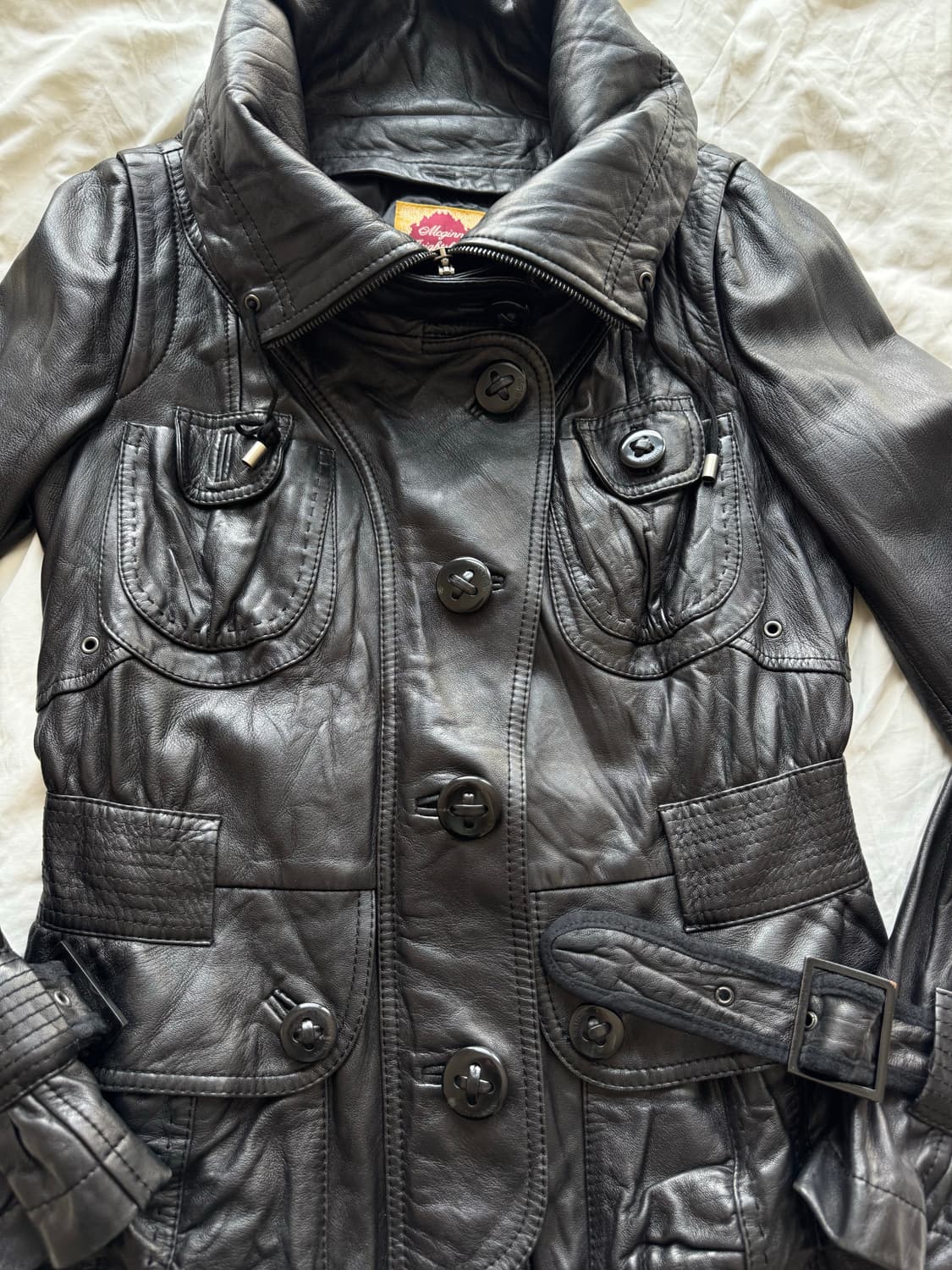 button leather jacket 버튼 가죽자켓 상품이미지4