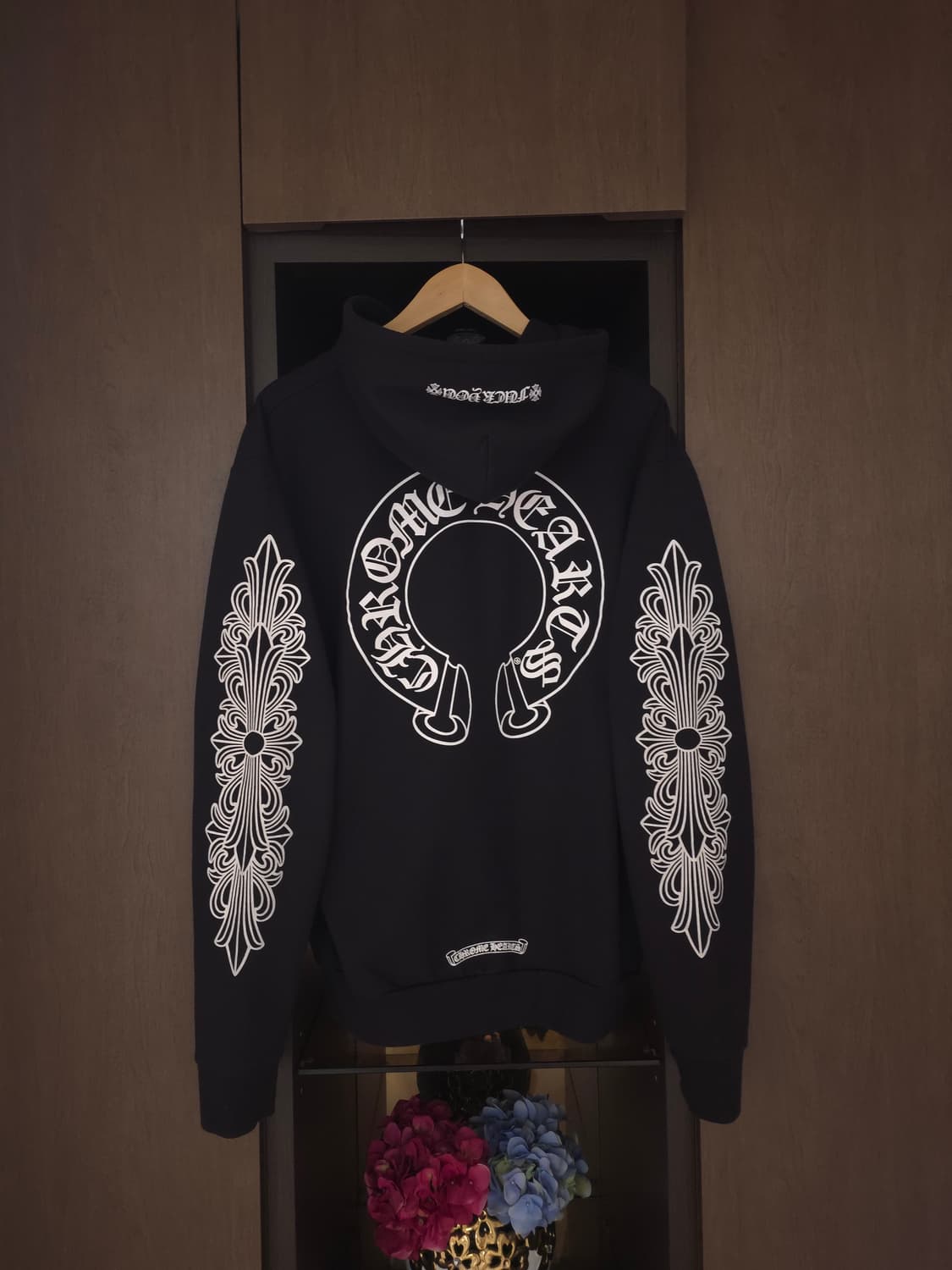 [M] 크롬하츠 홀스슈 플로랄 퍽유 후드집업 블랙 상품이미지2