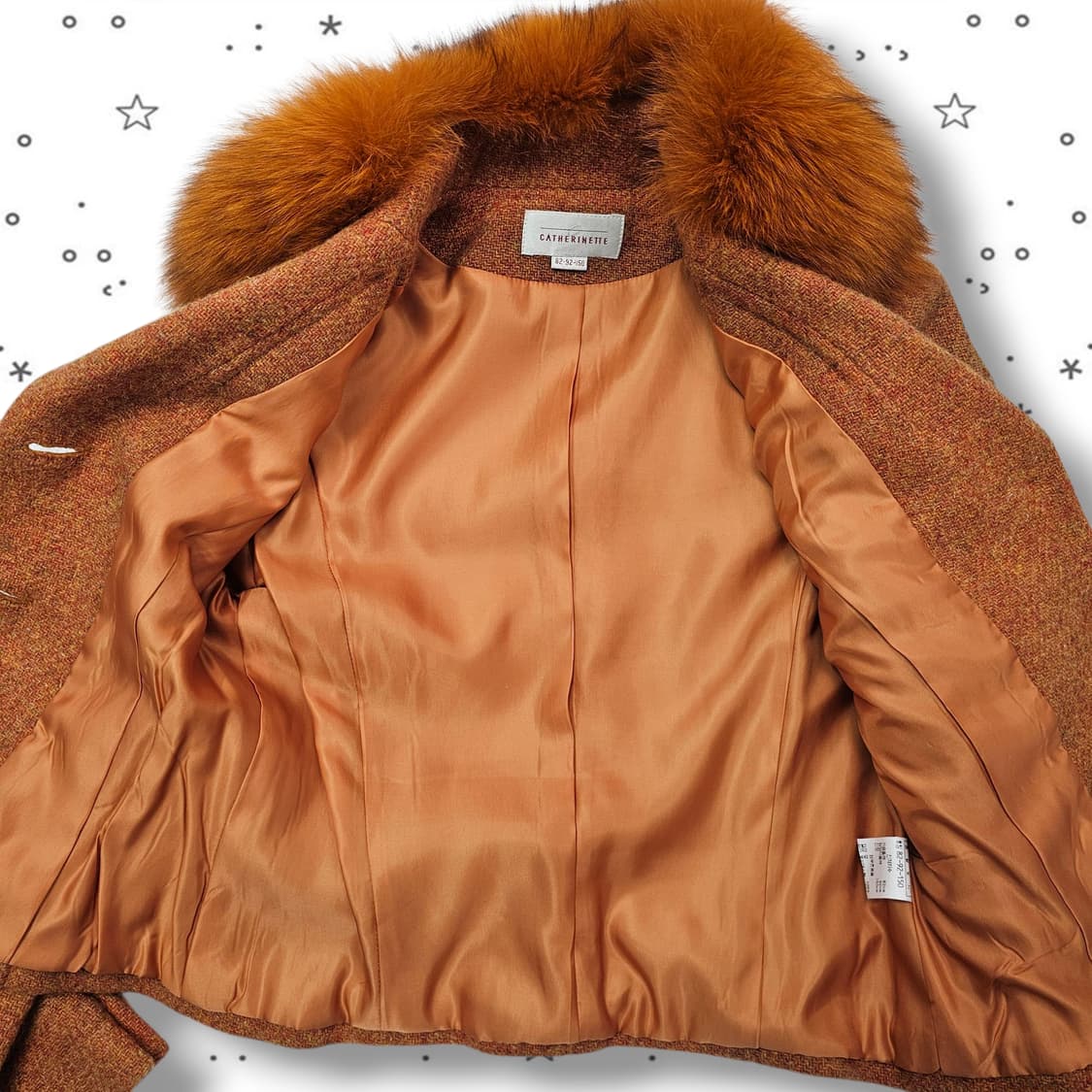 85 CATHERINETTE 오렌지 퍼 투피스 울 셋업 상품이미지5