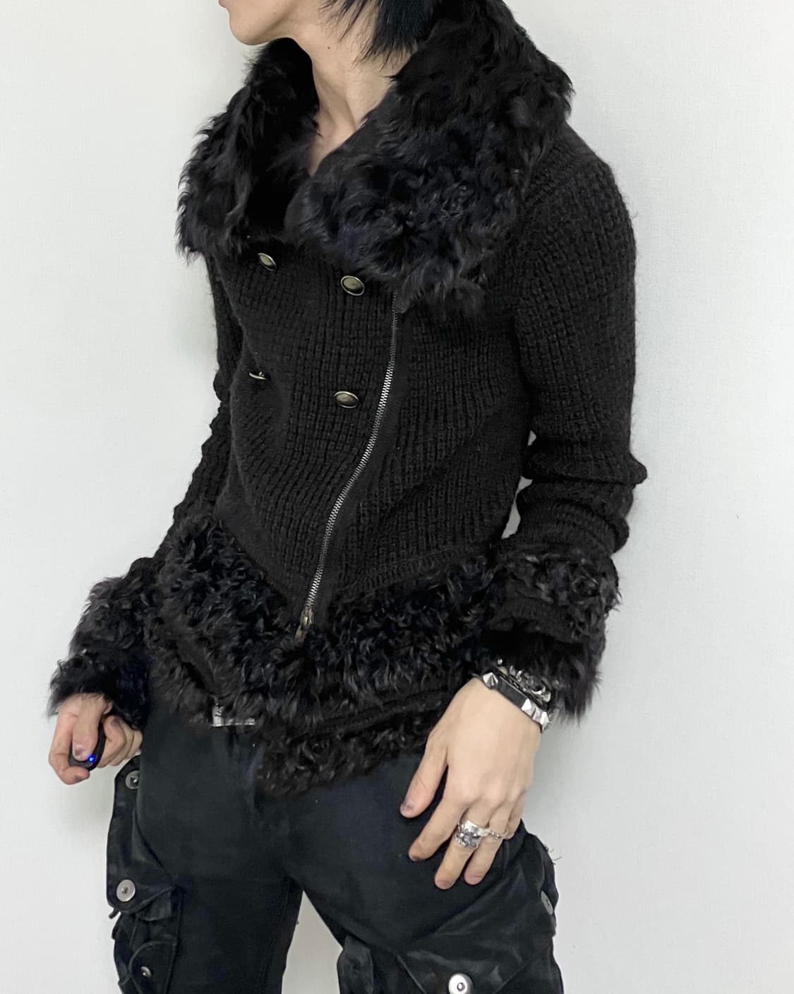 System brown Fur detail jacket 상품이미지2
