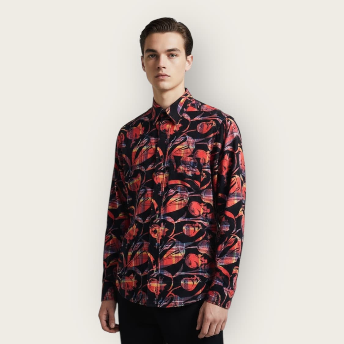 S/ 버나드윌헴 로즈패턴 포켓 셔츠 상품이미지1