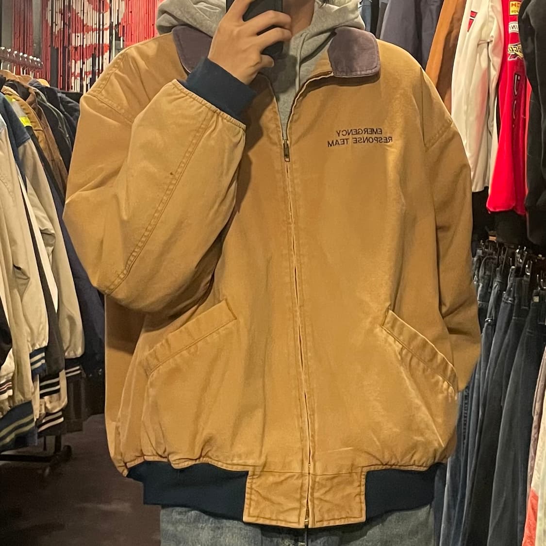 [IM] Vtg 베이지 카라 자수 워크자켓 상품이미지6
