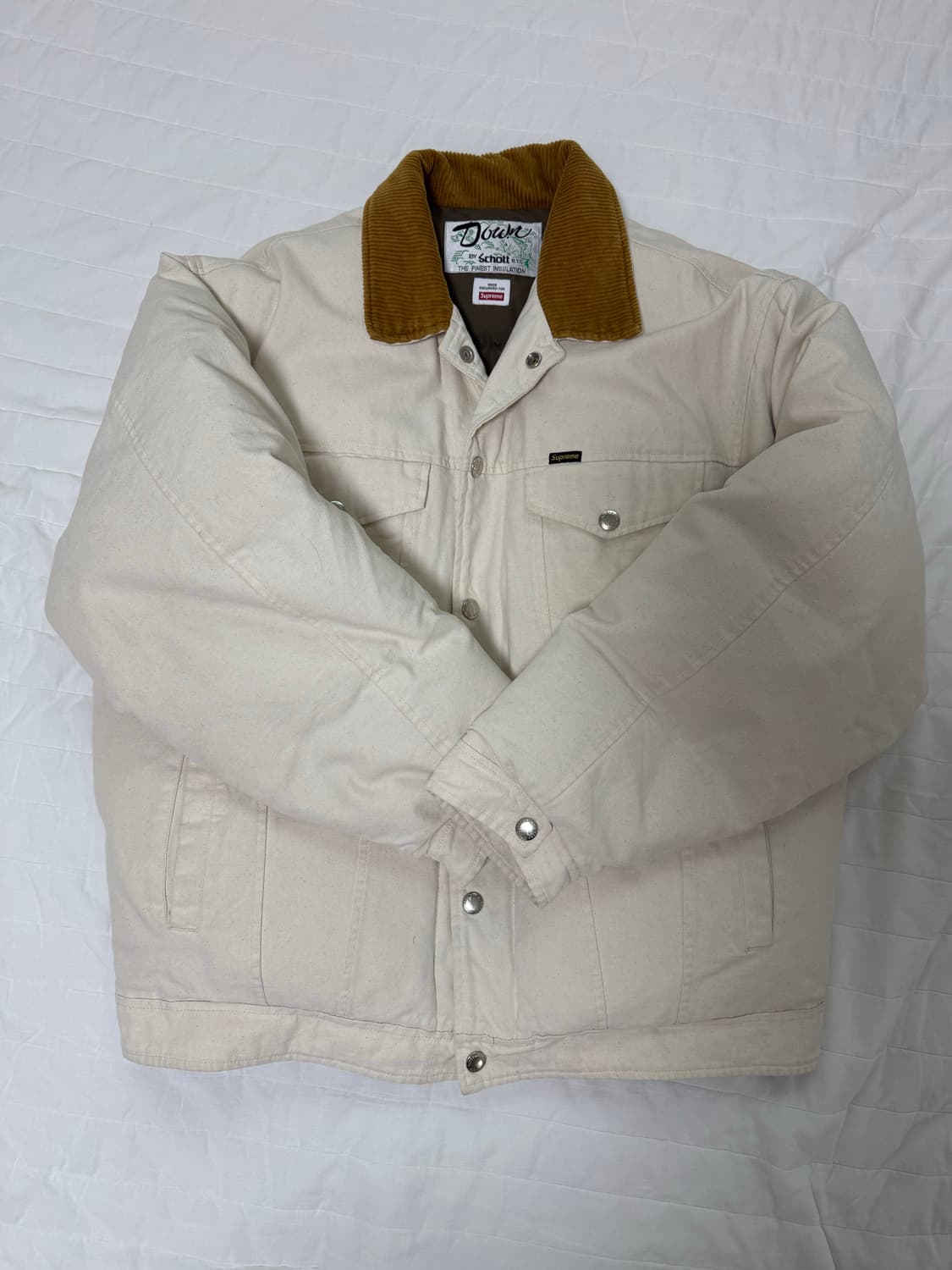 슈프림 x 쇼트 캔버스 다운 트러커 자켓 내츄럴 - 22FW 상품이미지5