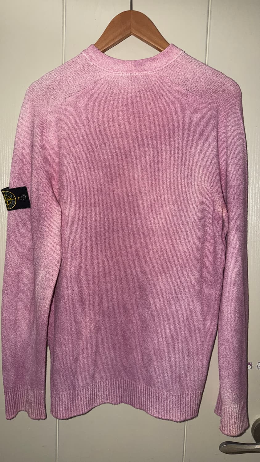 스톤아일랜드 와펜 워싱 코튼 니트 스웨터 핸드스프레이타이다이핑크스웻티셔츠 상품이미지6