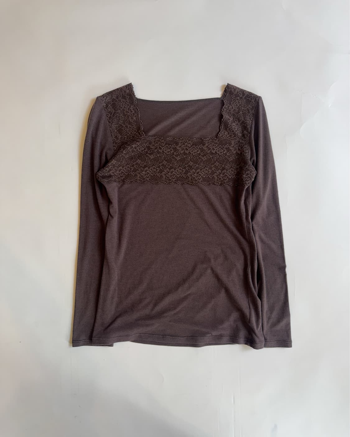 VINTAGE BROWN LACE LONG SLEEVE TOP  상품이미지1