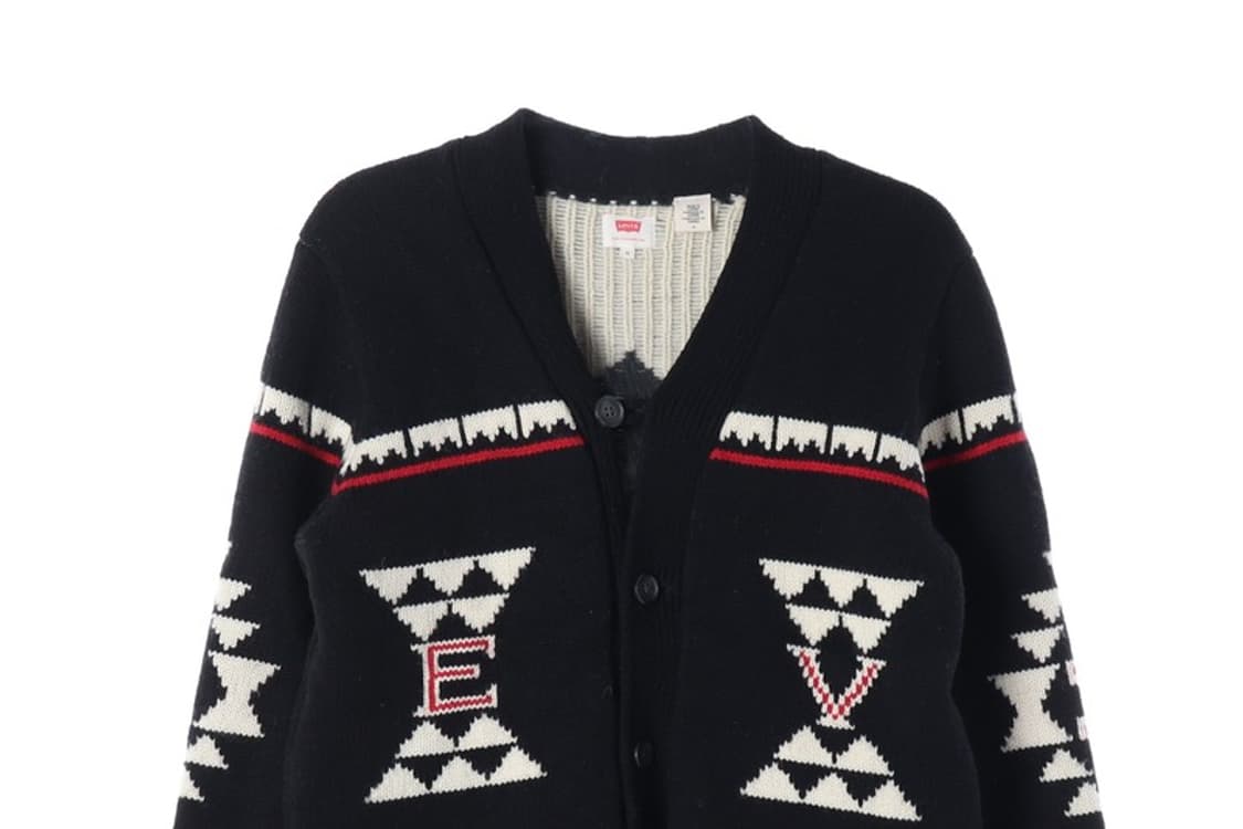 리바이스 레터링 헤비 울 카우찬 가디건 M 상품이미지3