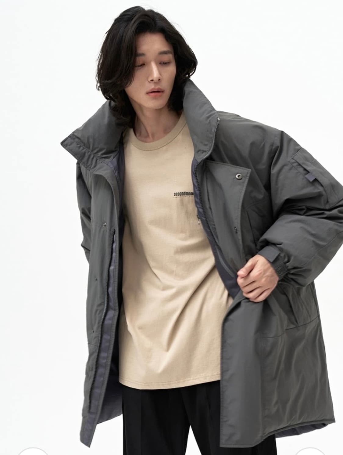 세컨모놀로그 컨템포러리 몬스터파카 그레이 COOSJP028 / XL 상품이미지2