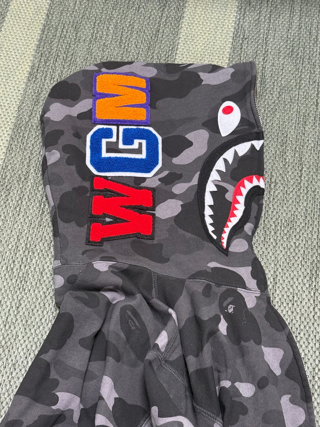 베이프 카모 샤크 후드집업 블랙 흑계 L 상품이미지4