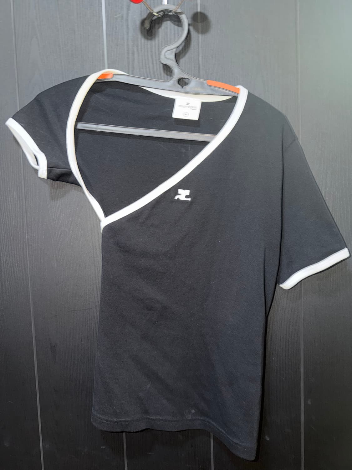 꾸레쥬 슬래시 콘트라스트 티셔츠 m 상품이미지2