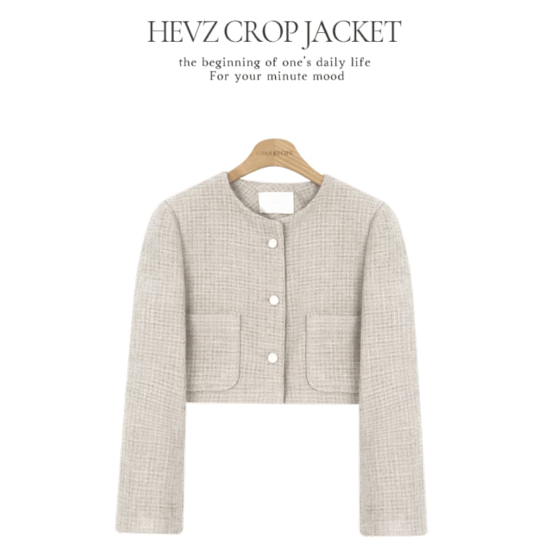 소녀레시피(girlsrecipe) 헤브즈 트위드 크롭자켓 55-66 새상 상품이미지3