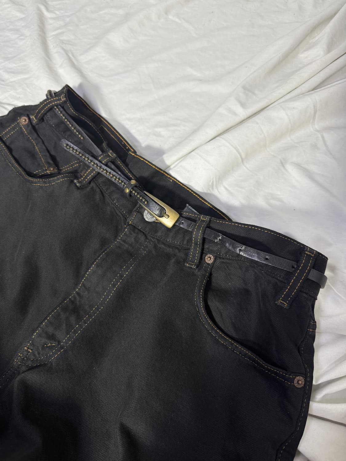 빈티지 볼 스터드 레더 벨트 상품이미지2