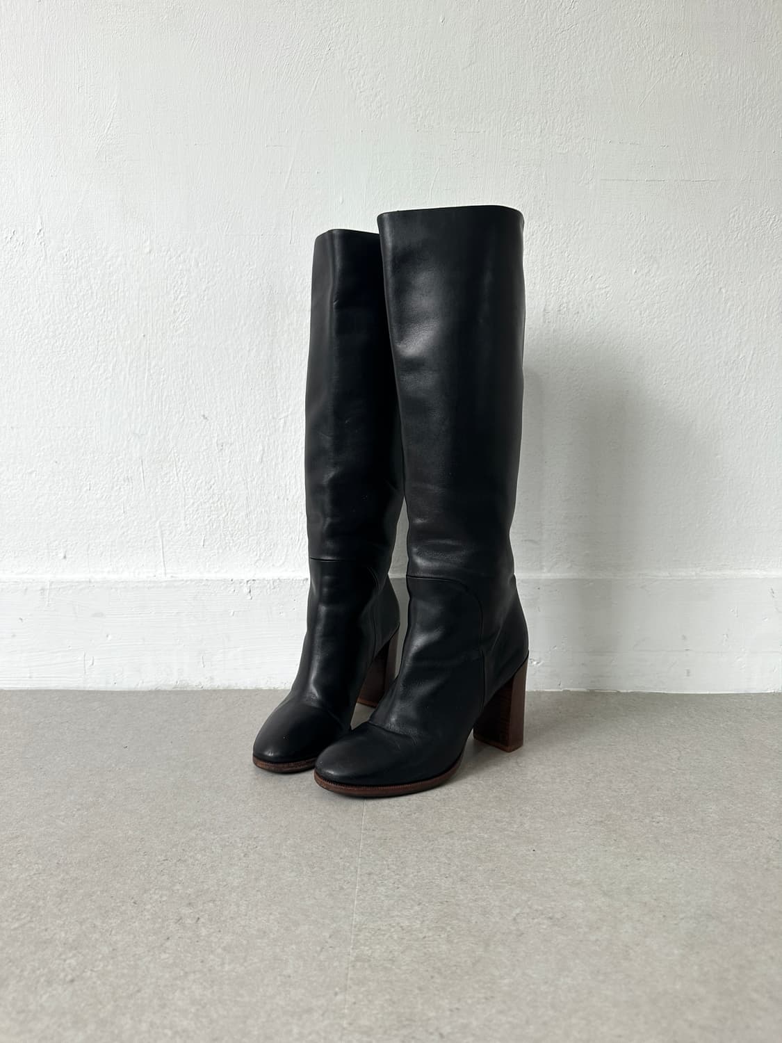 셀린느 2000s 램스킨 레더 블랙 롱부츠 상품이미지3