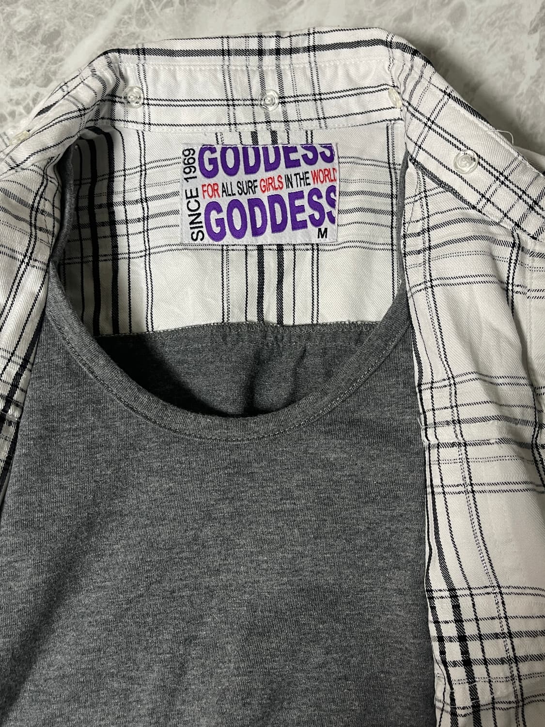 (Goddess)2way sleeve check shirts 상품이미지6