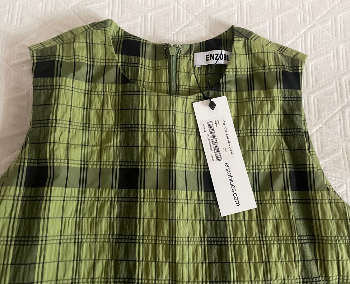 엔조블루스 오버 체크 맥시 드레스 (Green) 상품이미지5