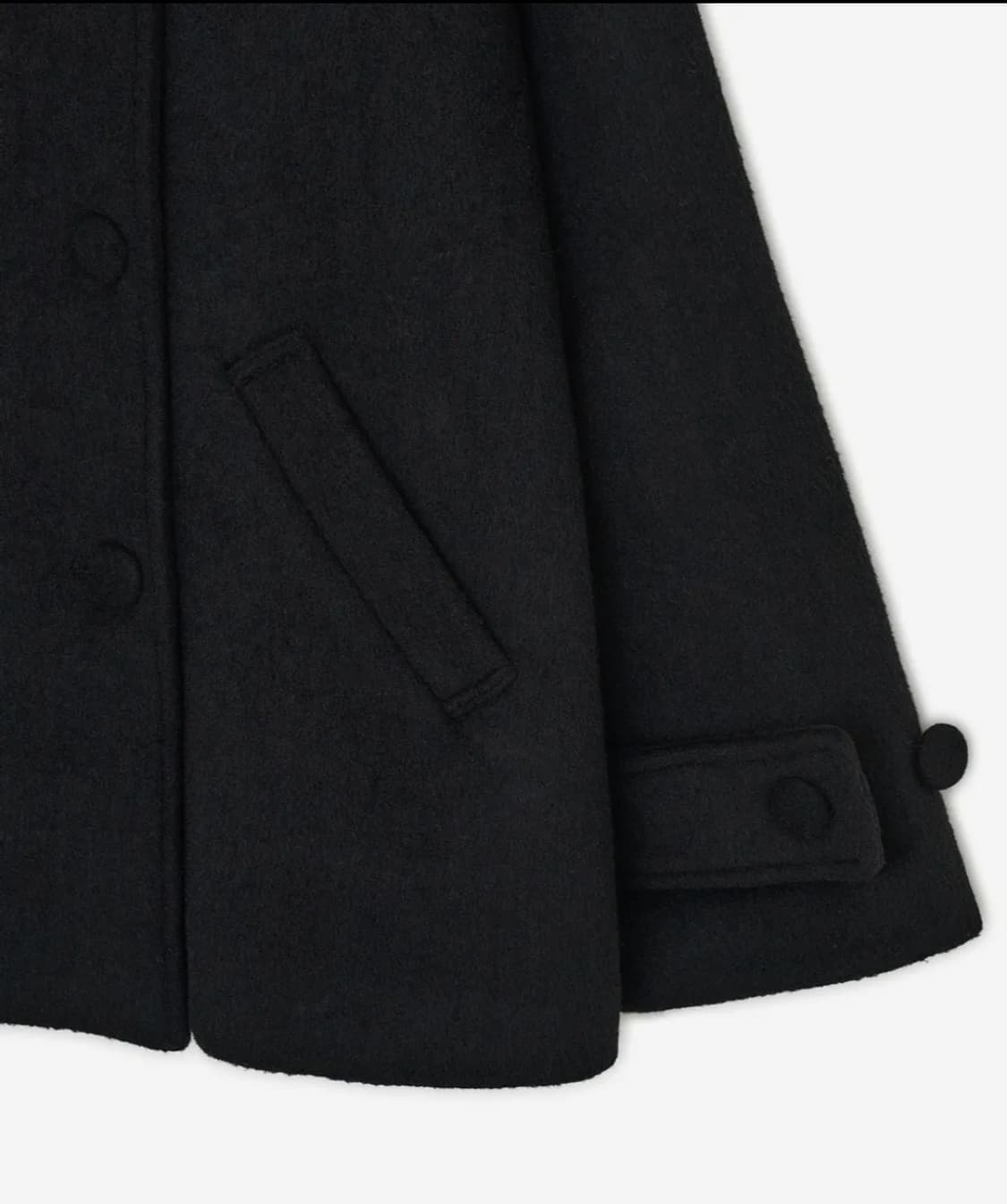 [새상품] 허그유어스킨 후드 하프 코트 블랙 허유스 hugyourskin 상품이미지5