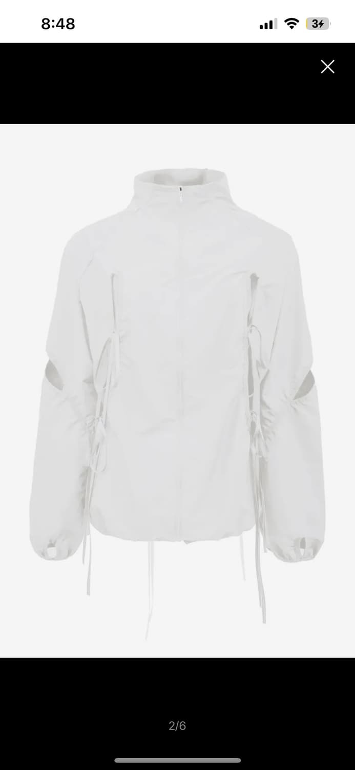 CUT-OUT WIND BREAKER (UNISEX) WHITE 상품이미지1