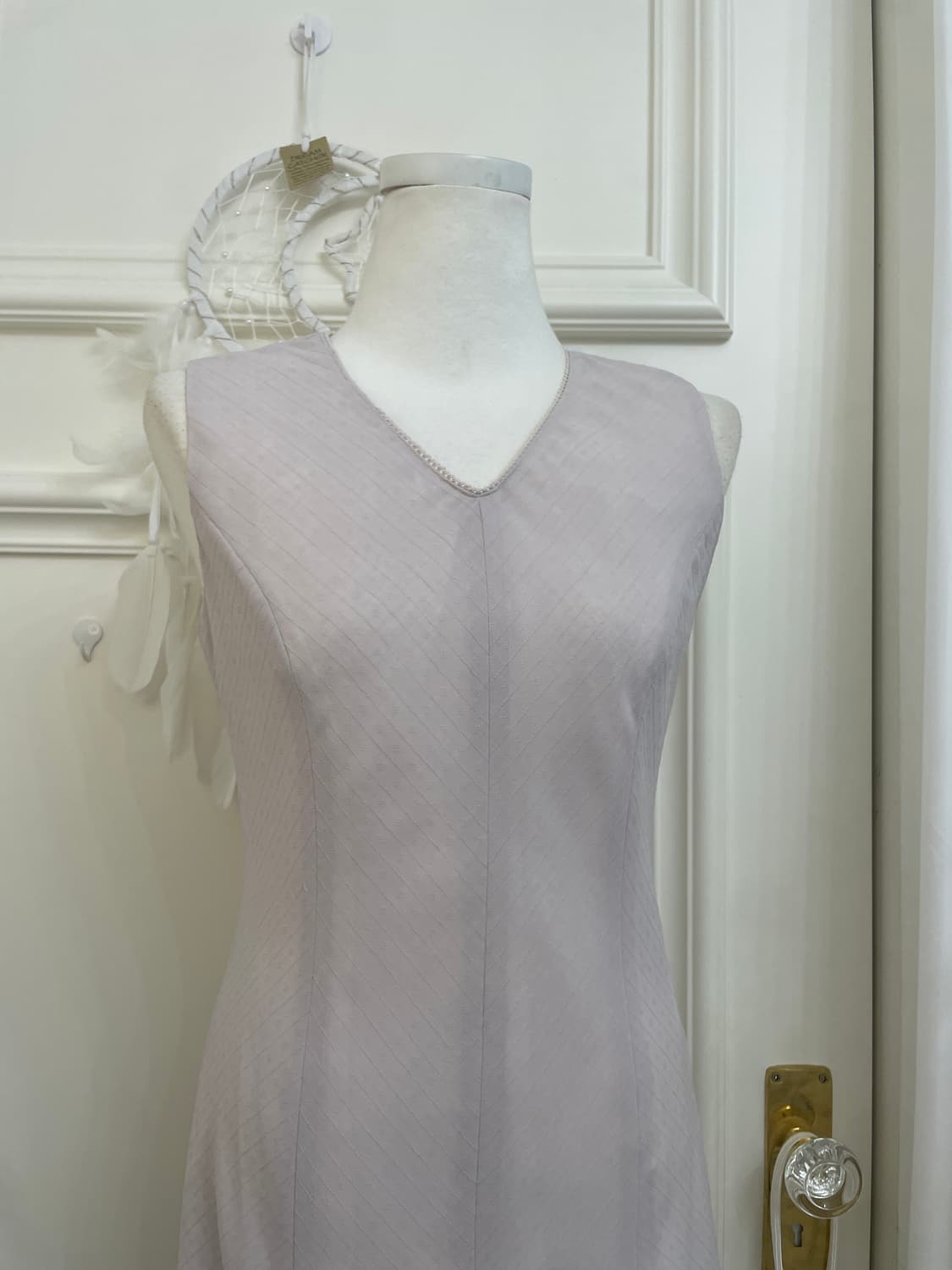 sheer pink lace v-neck princess line bas 상품이미지5