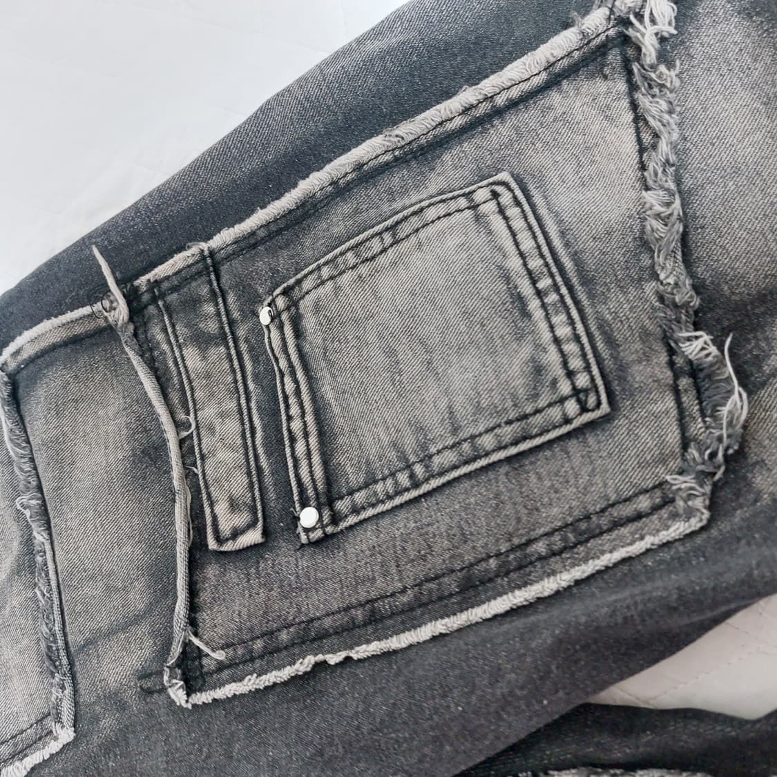 펑크 그런지 데님 와이드팬츠 상품이미지6