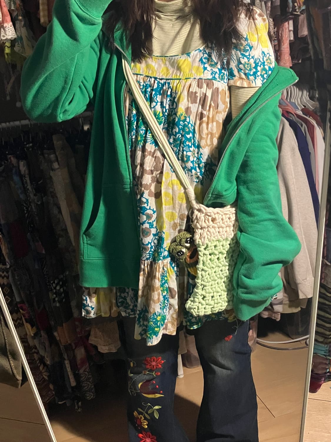 초록 하구미 후드집업 (착샷O) 상품이미지2