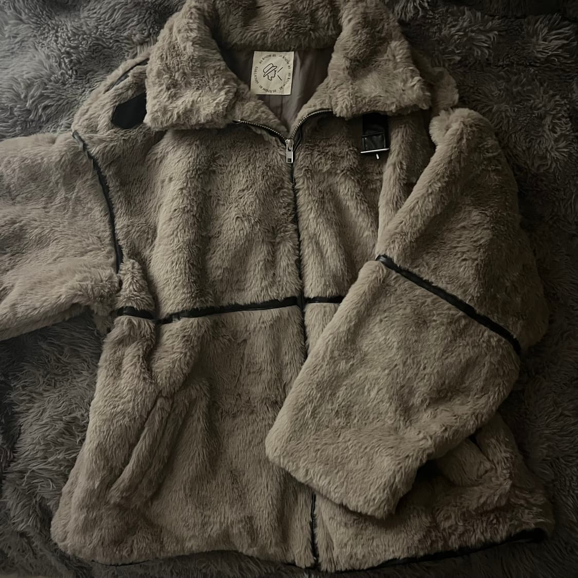 베이지 퍼자켓 상품이미지1