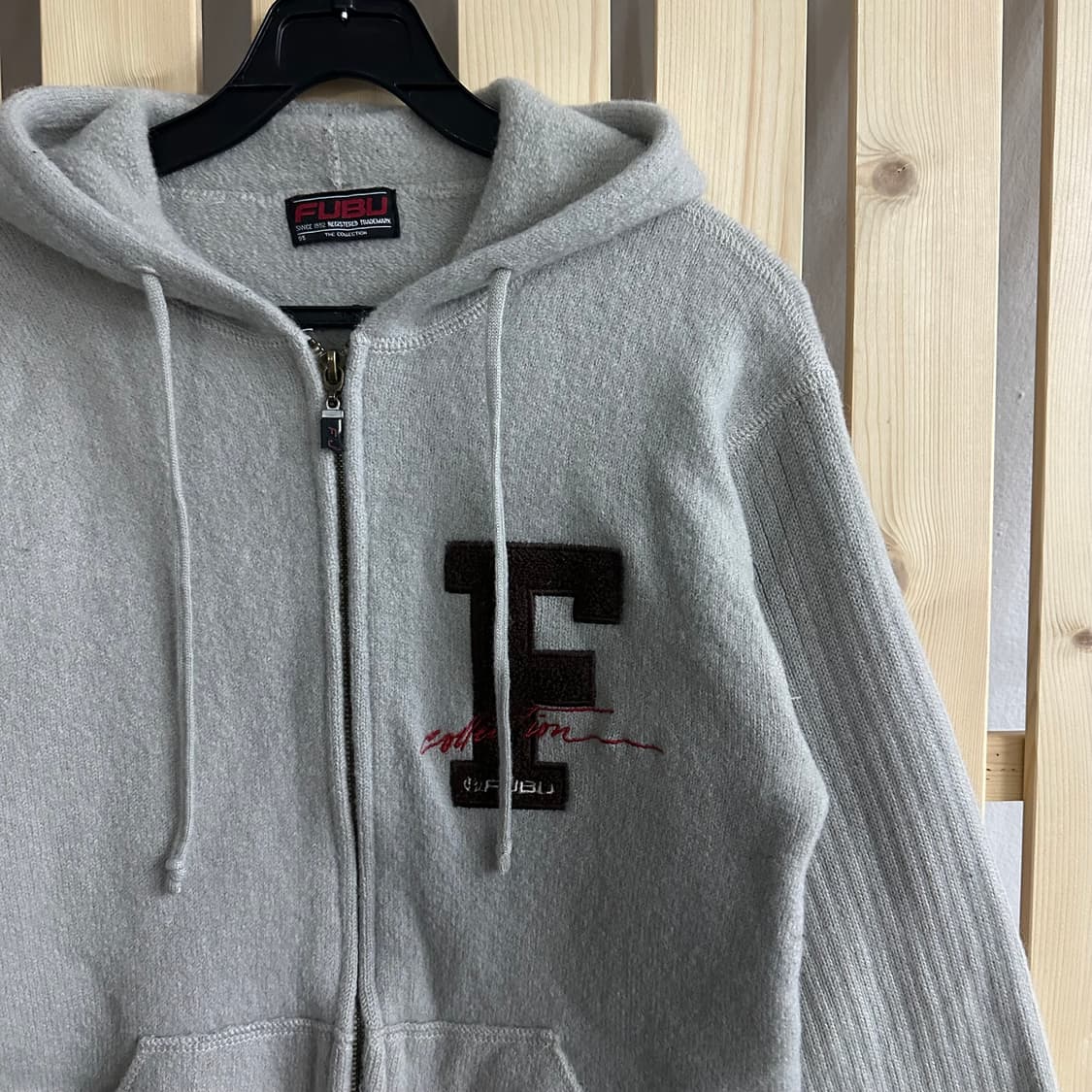 (M) FUBU 후부 푸부 그레이 니트 후드집업 상품이미지3